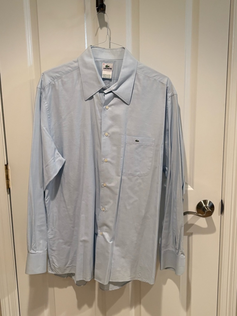 Lacoste Men's Pale Blue Long-Sleeve Dress Shirt